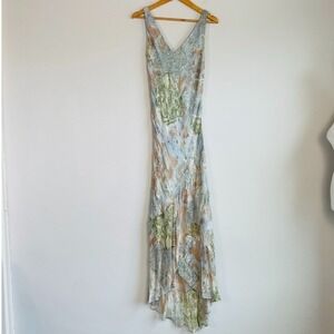 Vintage Carlo Giovanni Silk Beaded Fairy Maxi Dress Size 10 Ethereal Angelcore